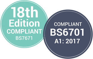 18th Edition BS 7671 and BS 6701 compliant